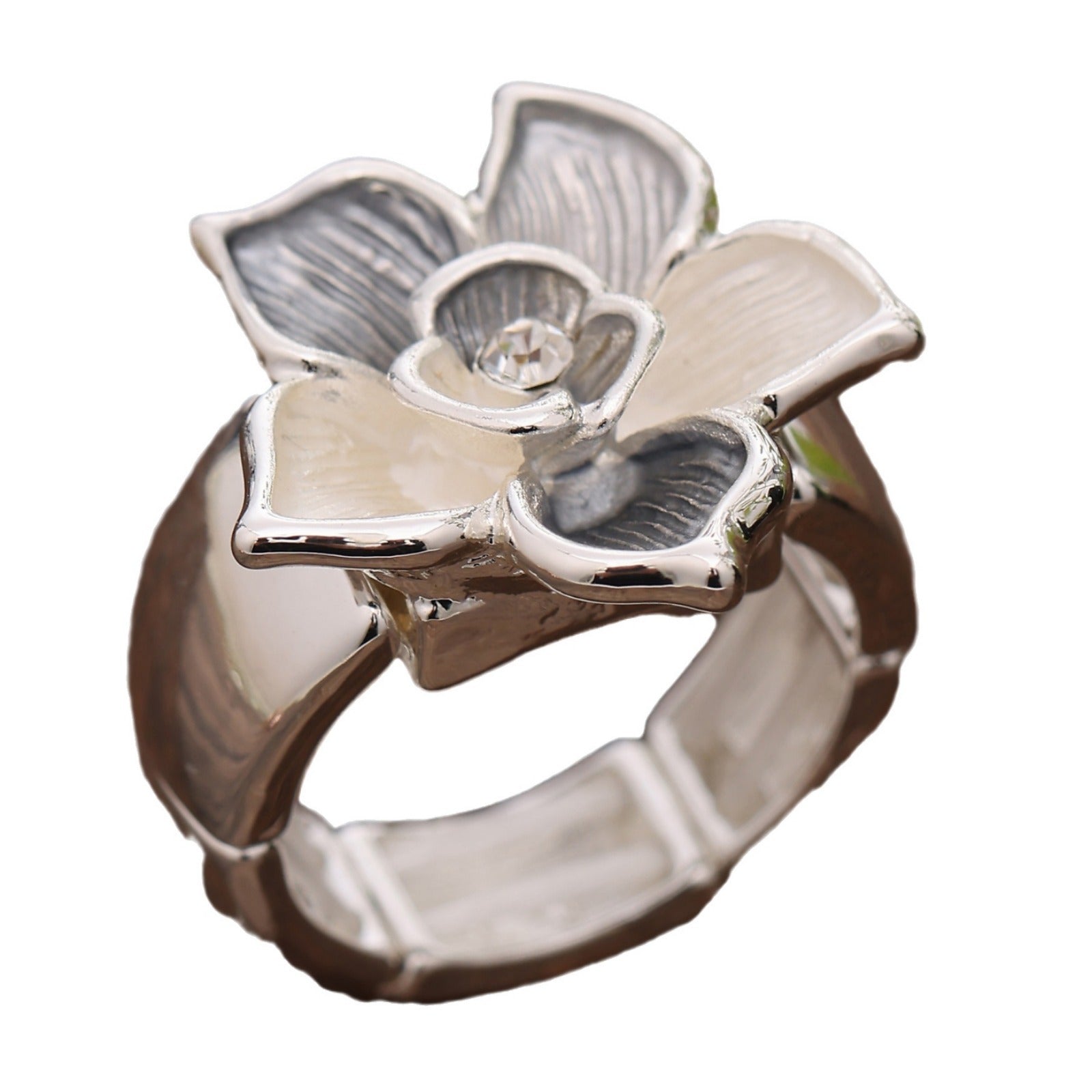 Wholesale  Five-Petal Plum Blossom Elastic Adjustable   Ring
