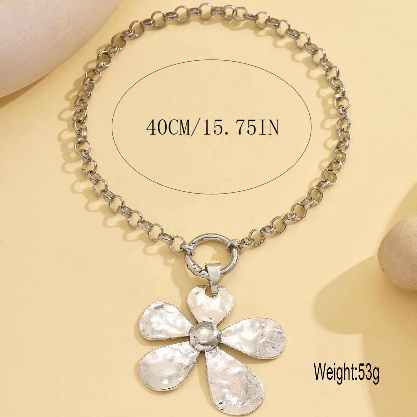 Wholesale exaggerated three-dimensional five-petal flower pendant necklace