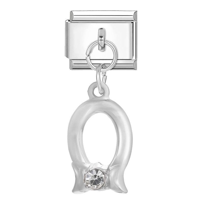 Wholesale 9mm Italian Charm Starter Bracelets DIY Heart Bow Pendant Stainless Steel Composable Bracelet