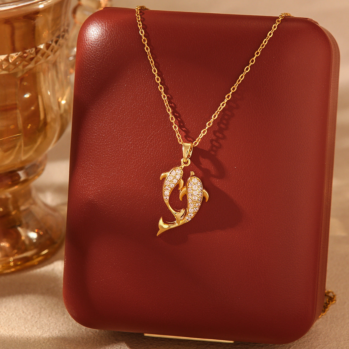 Wholesale  Summer Shell Mermaid Tears Titanium Steel Necklace