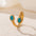 Wholesale Stainless Steel 18K Gold Open Turquoise Ring