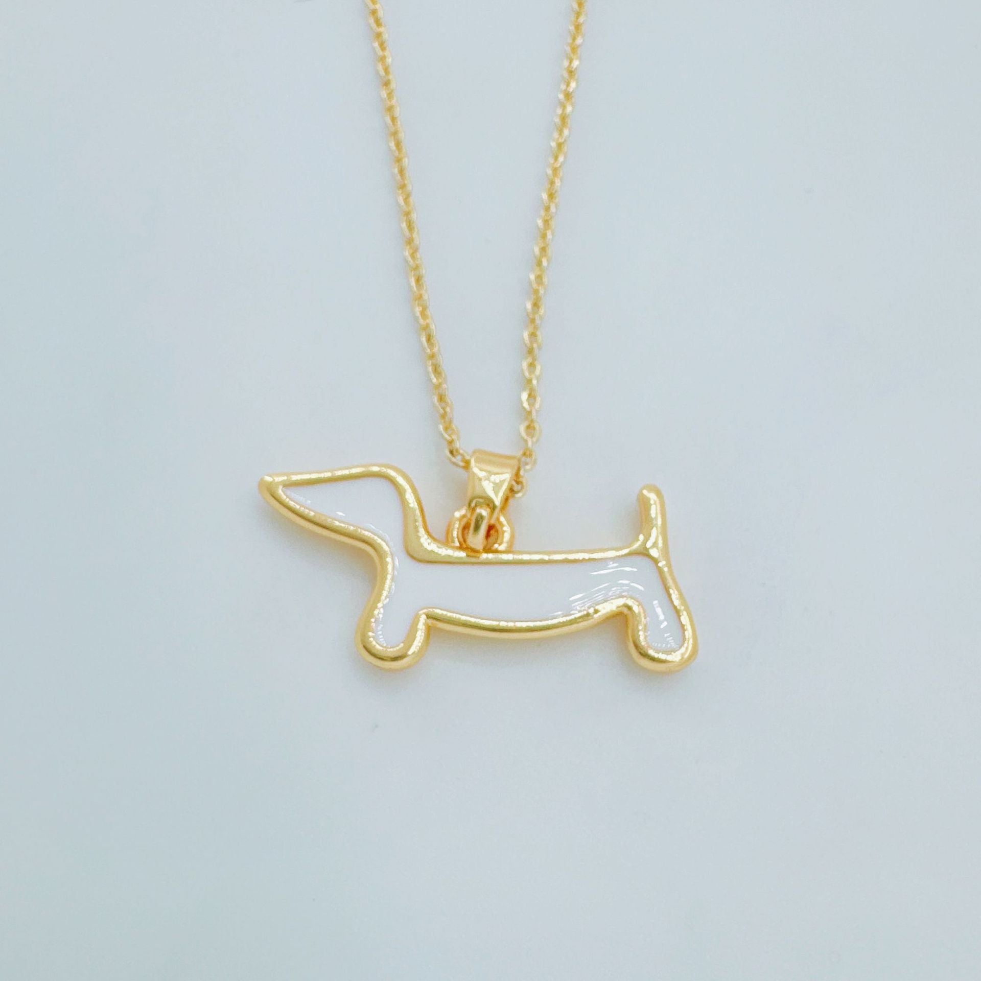 Wholesale Copper Gold Plated Hot Dog Necklace Light Luxury Fashion Pendant for Daily Wear Fashion Accessory