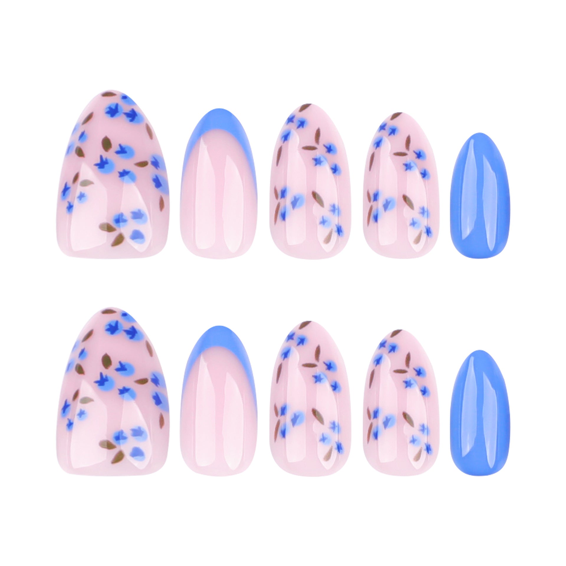 Wholesale 24 Pieces/box Blueberry Nails Kits Nail Stickers