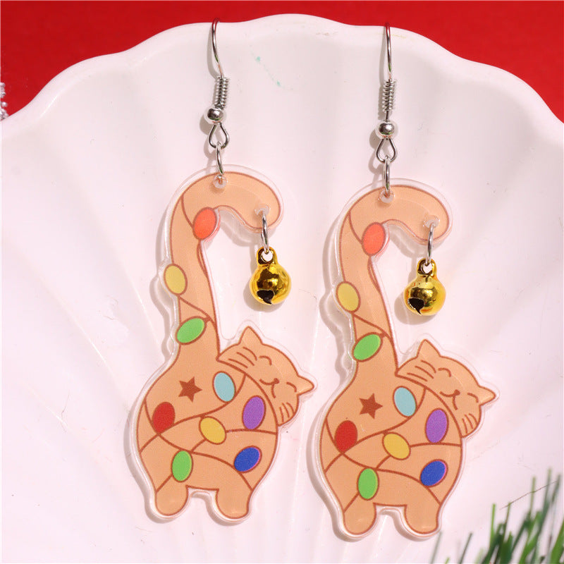 Wholesale  colored lights cat acrylic earrings