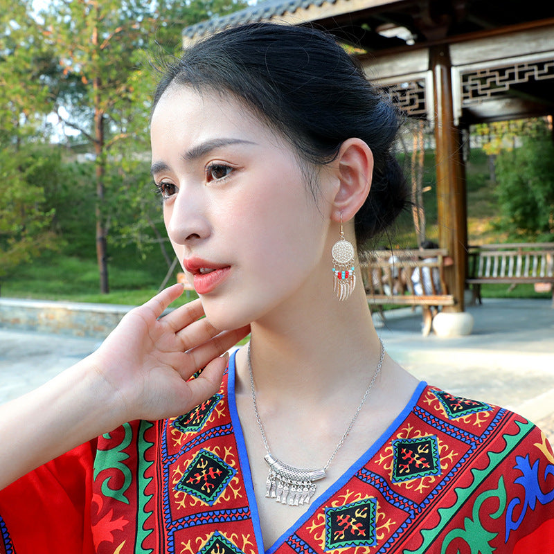 Wholesale Retro Bohemian Ethnic Style Earrings Tassel Earrings ACC-ES-Gumi005