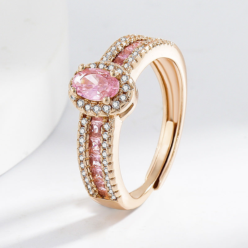 Wholesale Copper ring encrusted with cubic zirconia stones