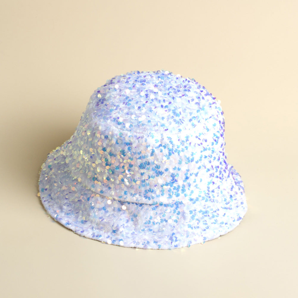 Wholesale Sequined Bucket Hat Elegant Bucket Hat Foldable To Cover Face ACC-HT-HeiYang002