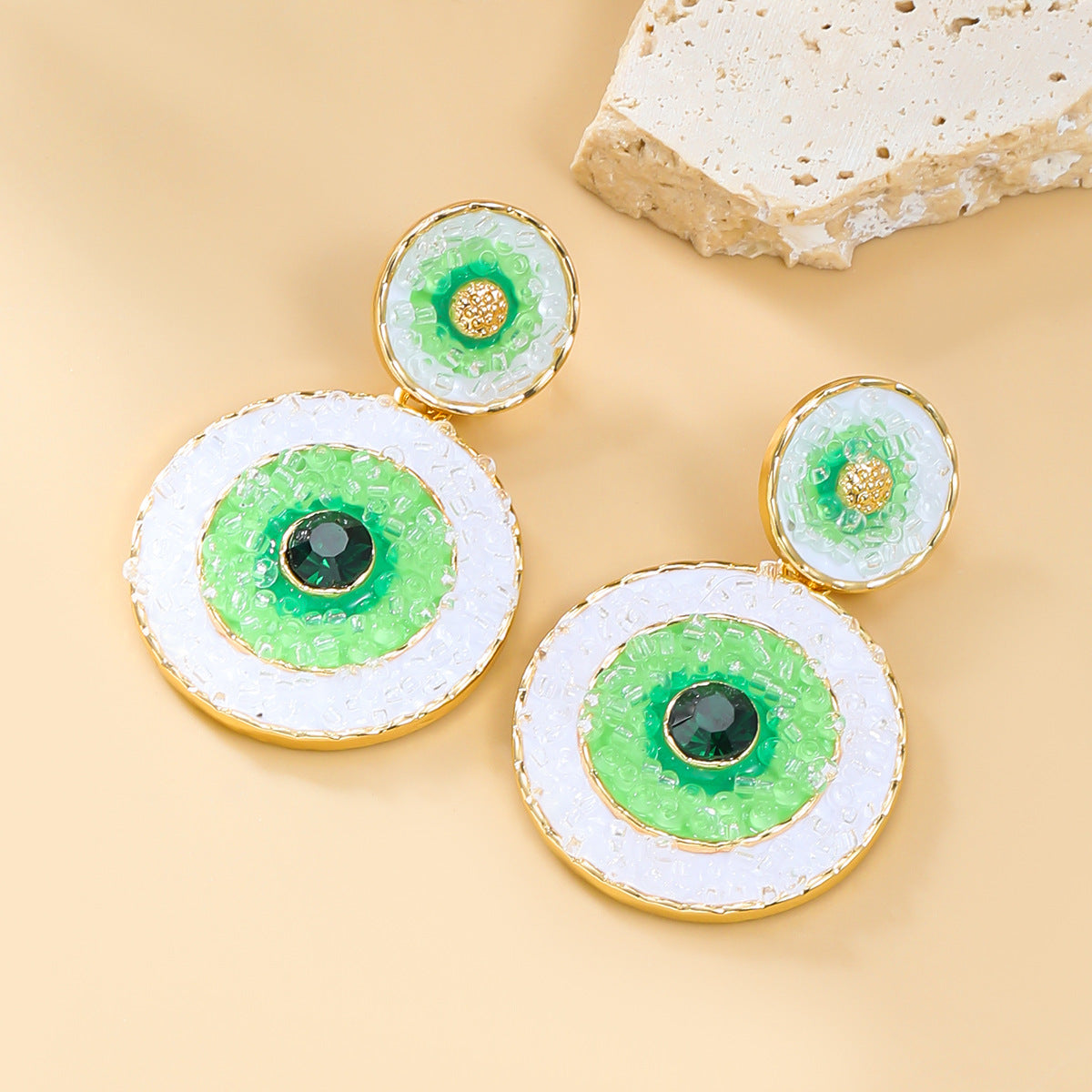 Wholesale Devil's Eye Multi-Layered Round Hemias Style Alloy Earrings ACC-ES-JL024