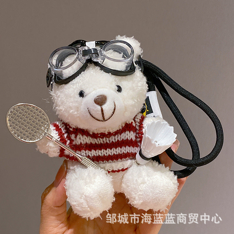 Wholesale Pilot Bear Plush Doll Pendant Keychain