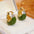 Wholesale s925 silver needle Green drop glaze earrings