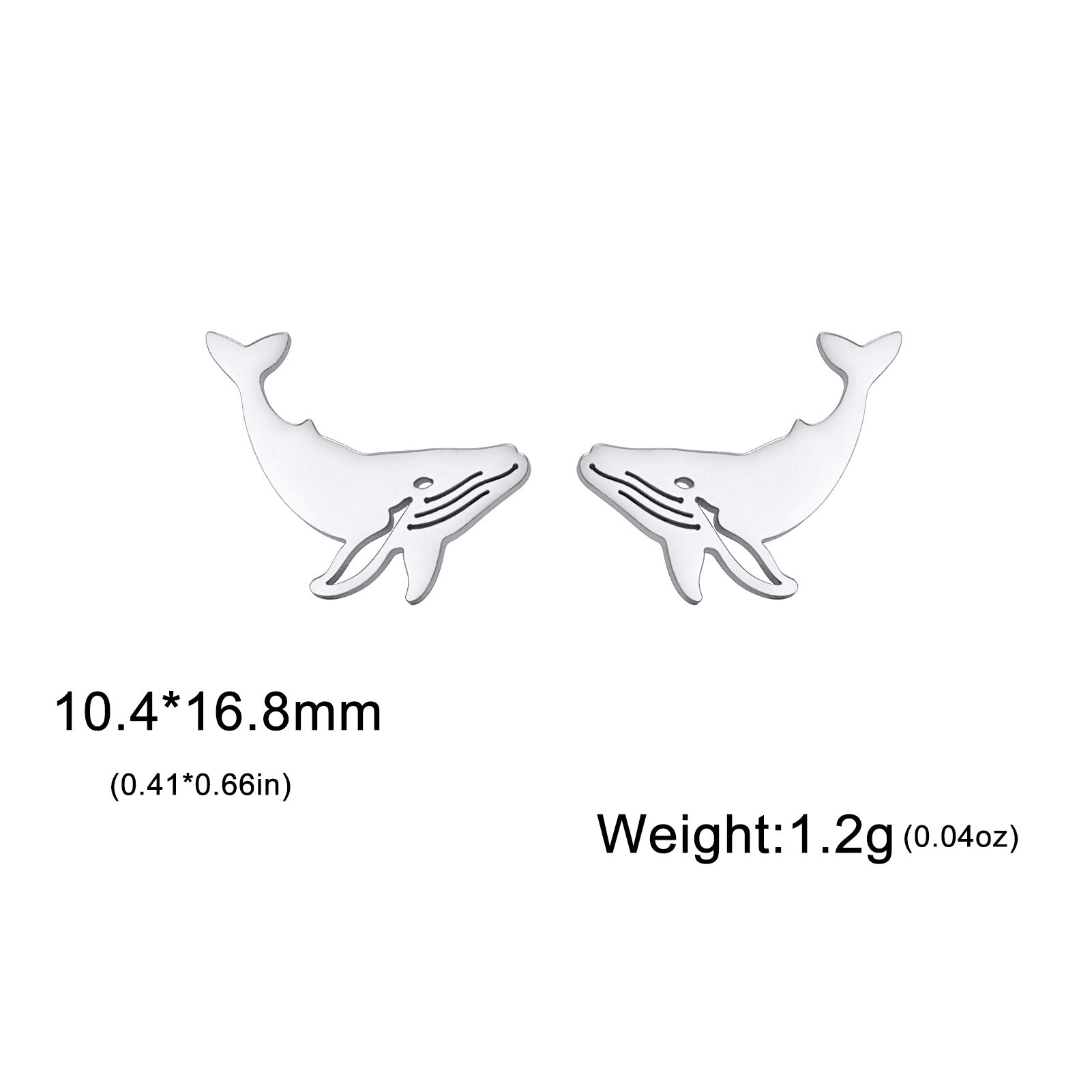 Wholesale Cute Whale Earrings Stainless Steel Ocean Animal Jewelry for Women Birthday Gift Fashion Accessory
