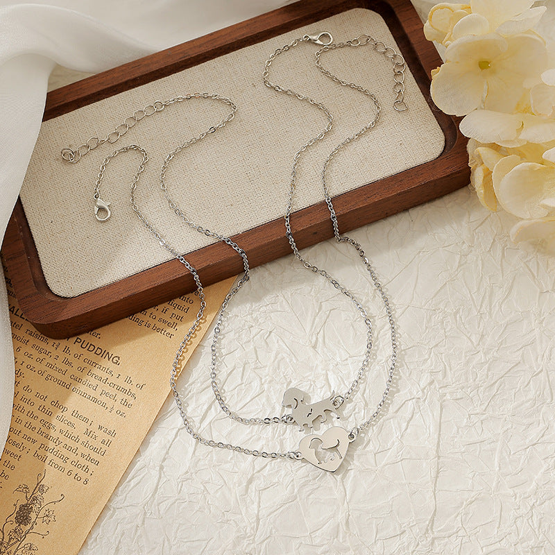 Wholesale Stainless steel necklace animal hollow clavicle chain