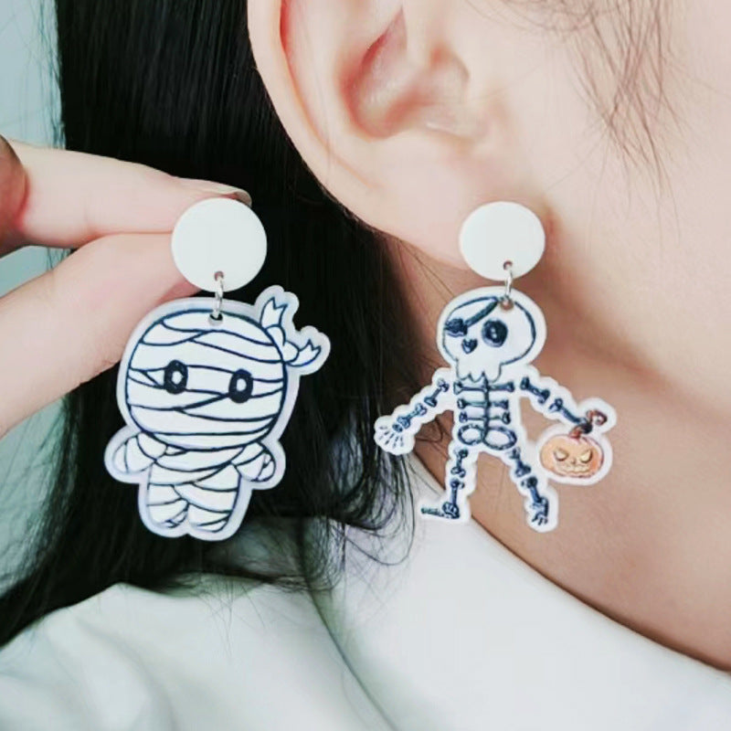 Wholesale  earrings skeleton  web ghost mummy earrings