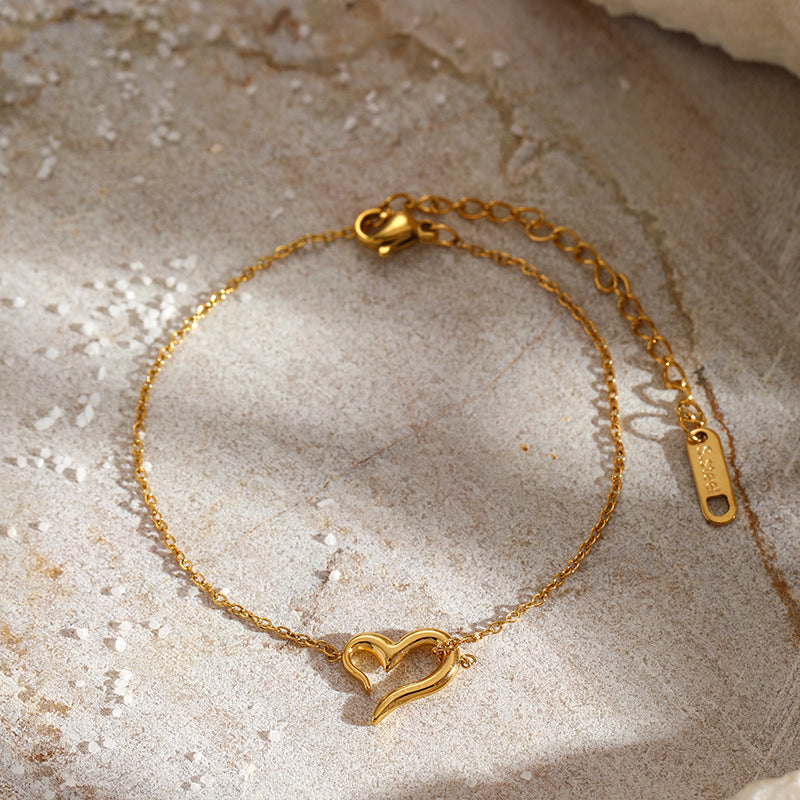 Wholesale Stainless steel  love pendant cross chain bracelet