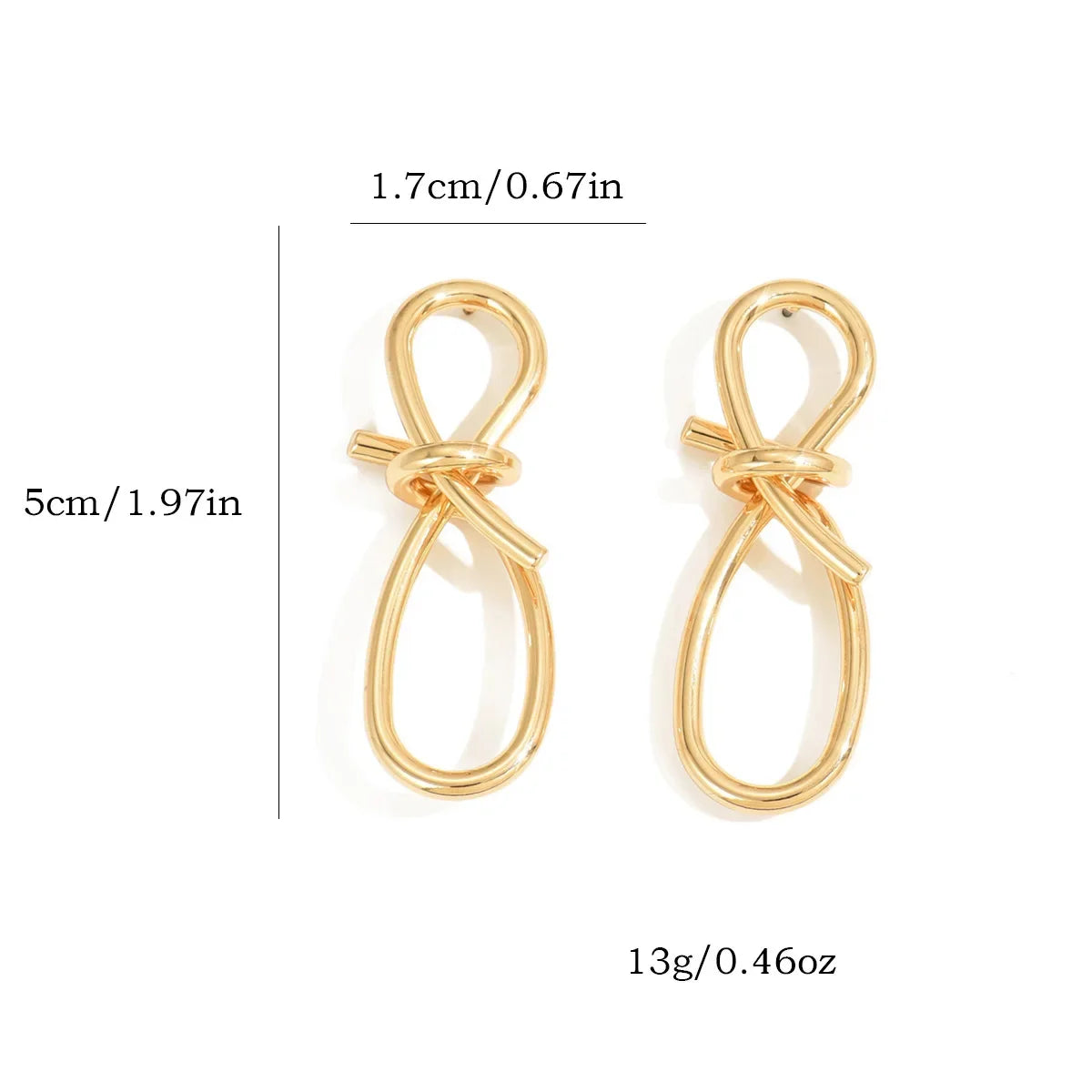 Wholesale  alloy simple  8-character twisted winding long ear buckle earrings