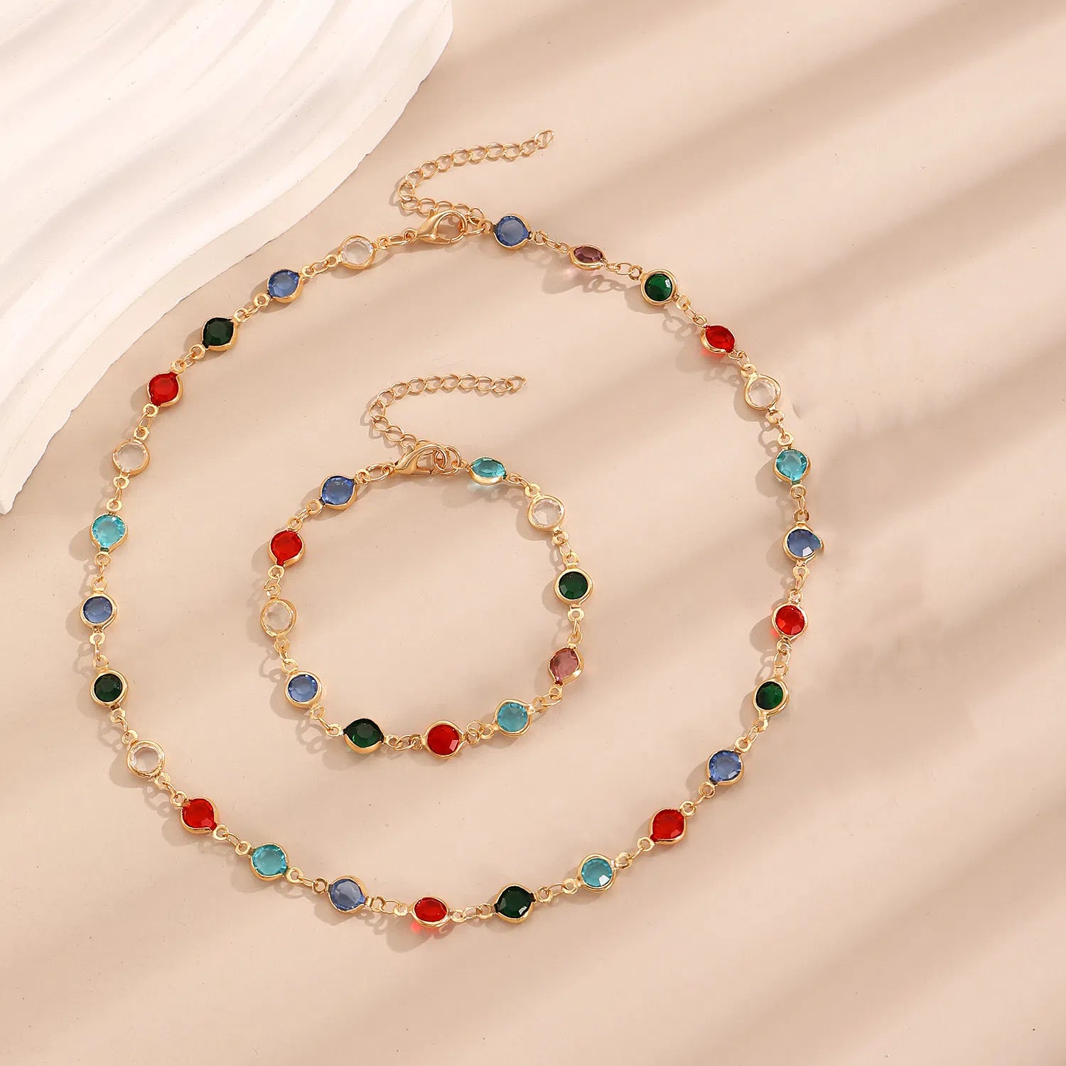 Wholesale  Color Love Bracelet Necklace Personalized Alloy Heart-shaped Dopamine Bracelet