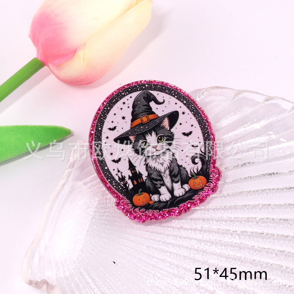 Wholesale 10pcs DIY Flatback Cartoon  Acrylic Flatback Badge Reels Retractable Keychain DIY Accessories