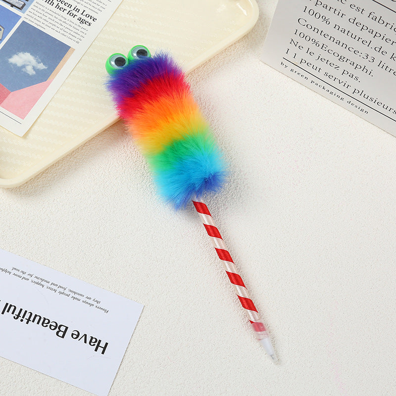 Wholesale 5pcs colorful big eye caterpillar ball pen