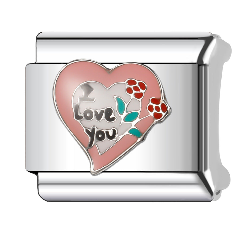 Wholesale Italian Charm Bracelet 9mm DIY Splicing Creative Pattern Stainless Steel Composable Bracelet