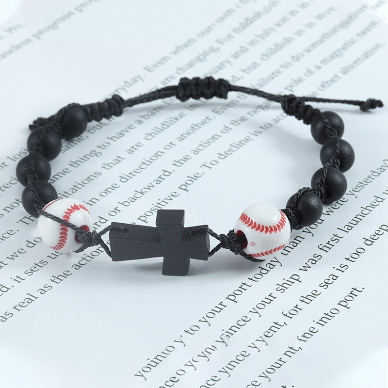 Wholesale Sports Baseball beaded woven bracelet