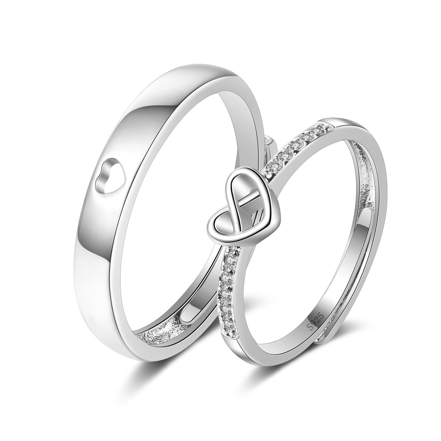 Wholesale Couple' s silver-plated open ring