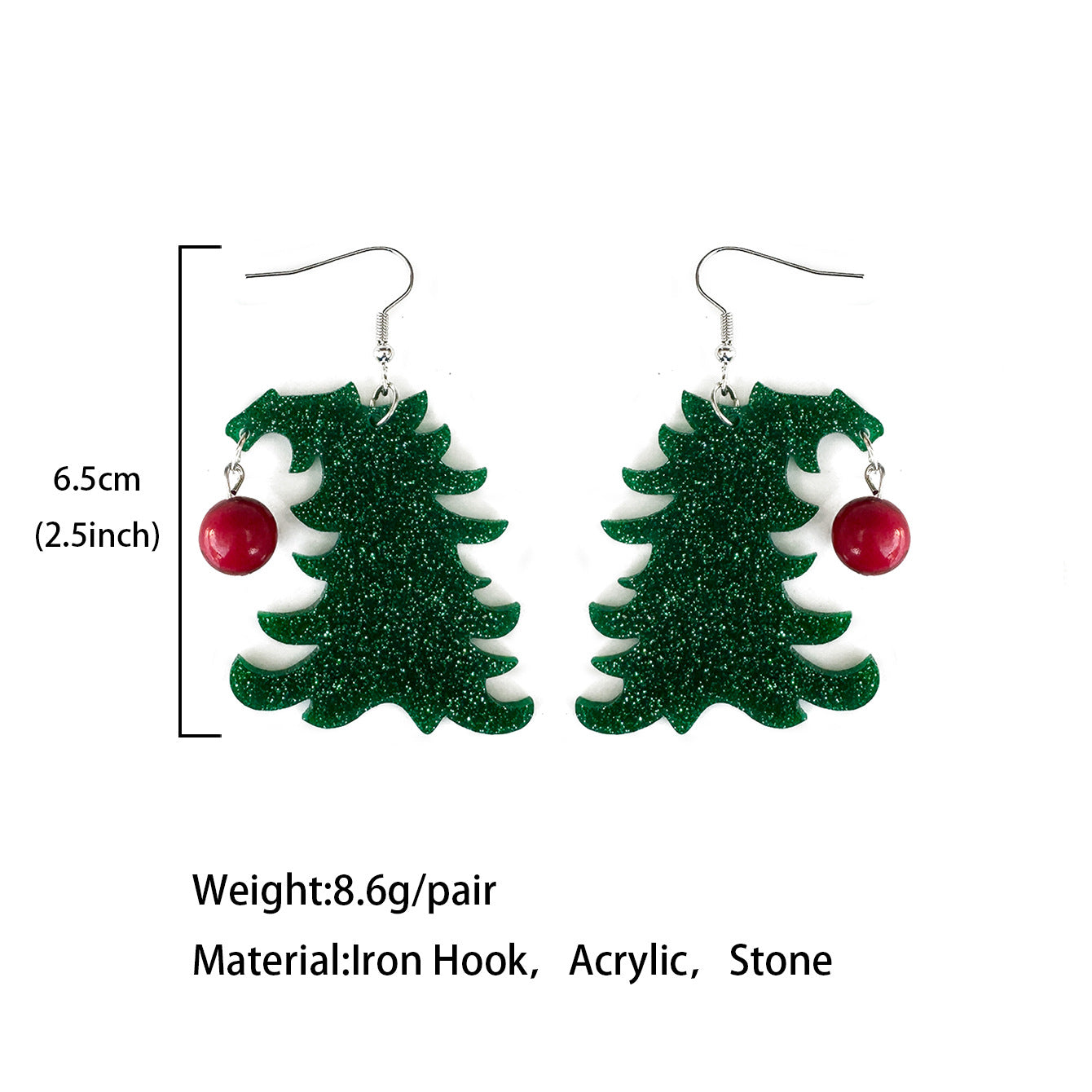 Wholesale  Christmas tree acrylic ing earrings
