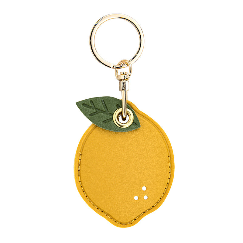 Wholesale Fruit Print Drop Shaped PU Leather Card Holder Keychain Cute Bag Charm Boutique Resale Gift