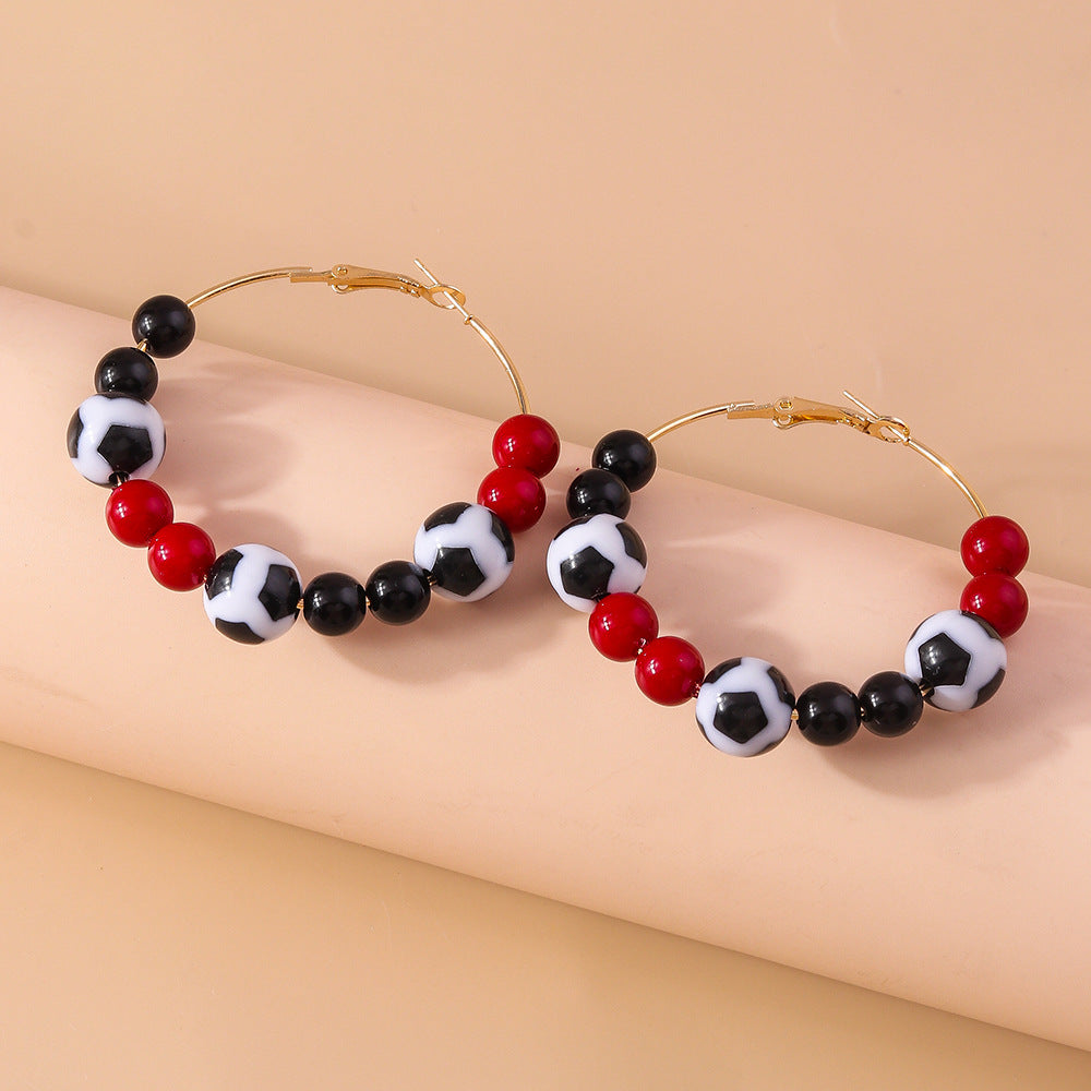 Wholesale Sports Ball Beaded Earrings