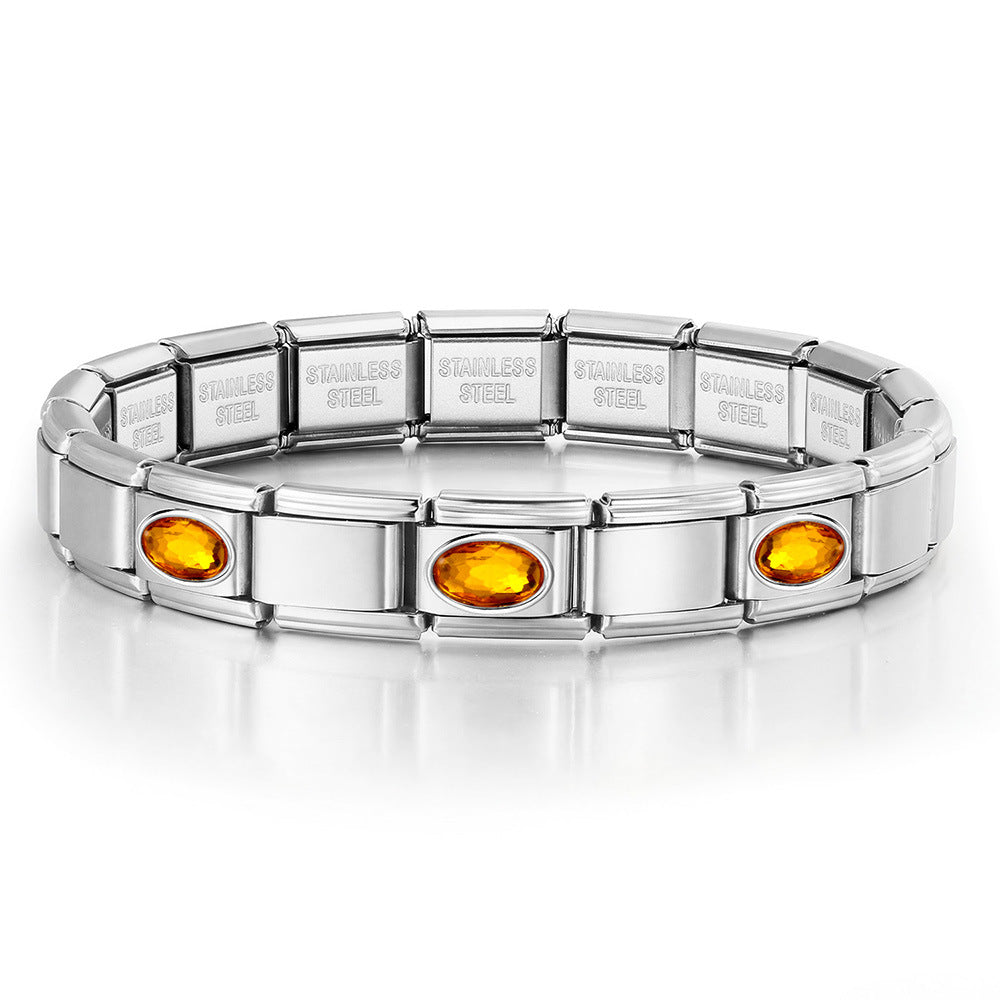 Wholesale Oval Stainless Steel Bracelet Set DIY Italian Module Charm Jewelry Accessory for Boutique Resale