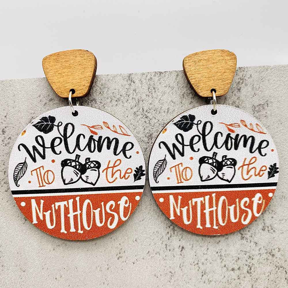 Wholesale Wood Earrings Vintage Earrings Thanksgiving Day