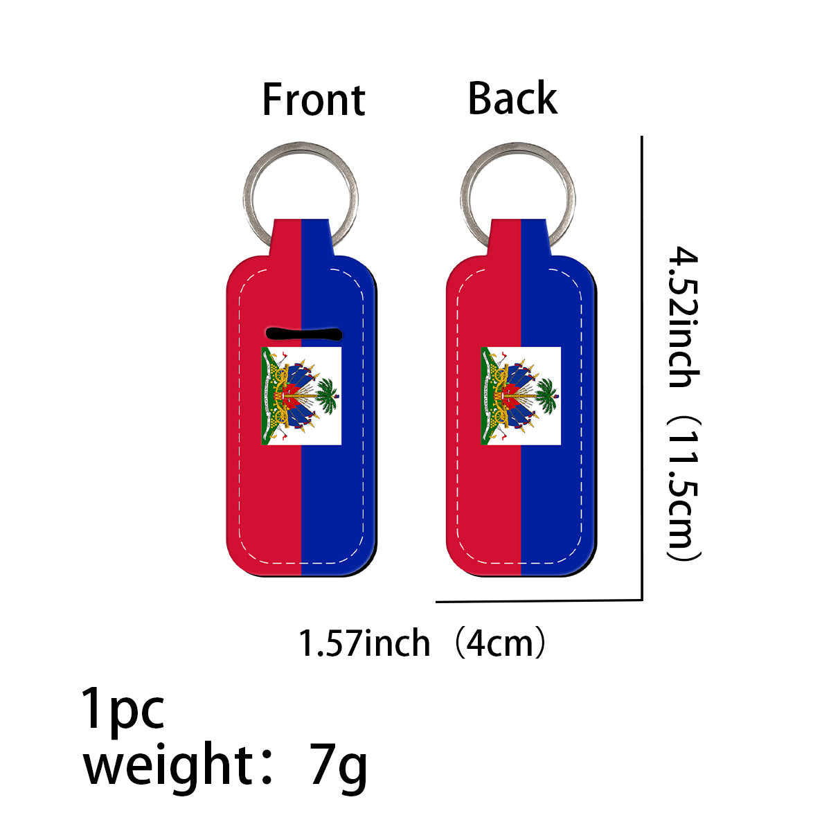 Wholesale 6pcs Flag Pattern Neoprene Lipstick  Keychains