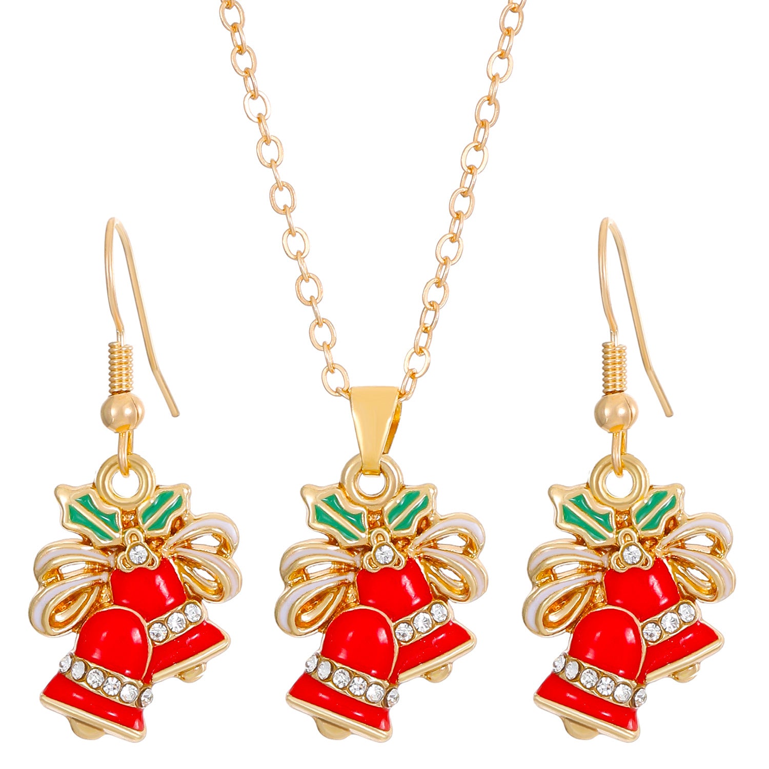 Wholesale Christmas Tree Elk Socks Earrings Necklace Set ACC-NE-MY019