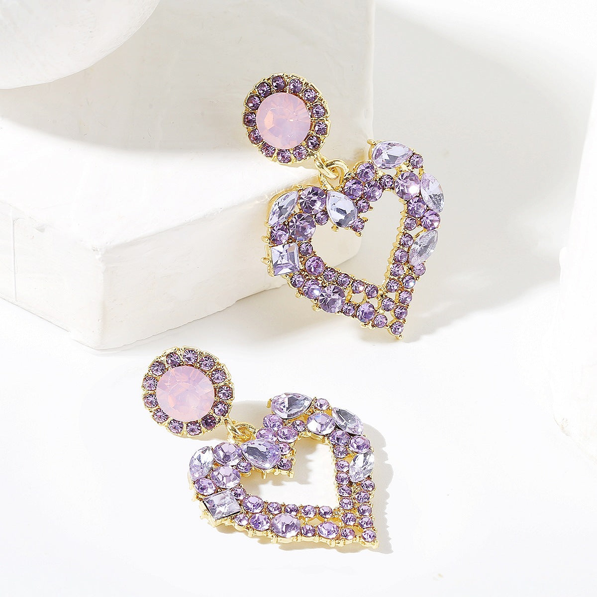 Wholesale love full diamond earrings