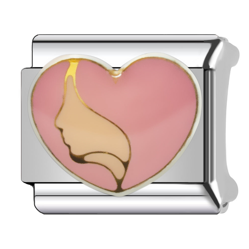 Wholesale Heart-Shaped Italian Module Bracelet Stainless Steel Dripping Oil Fashion Jewelry Accessory Gift