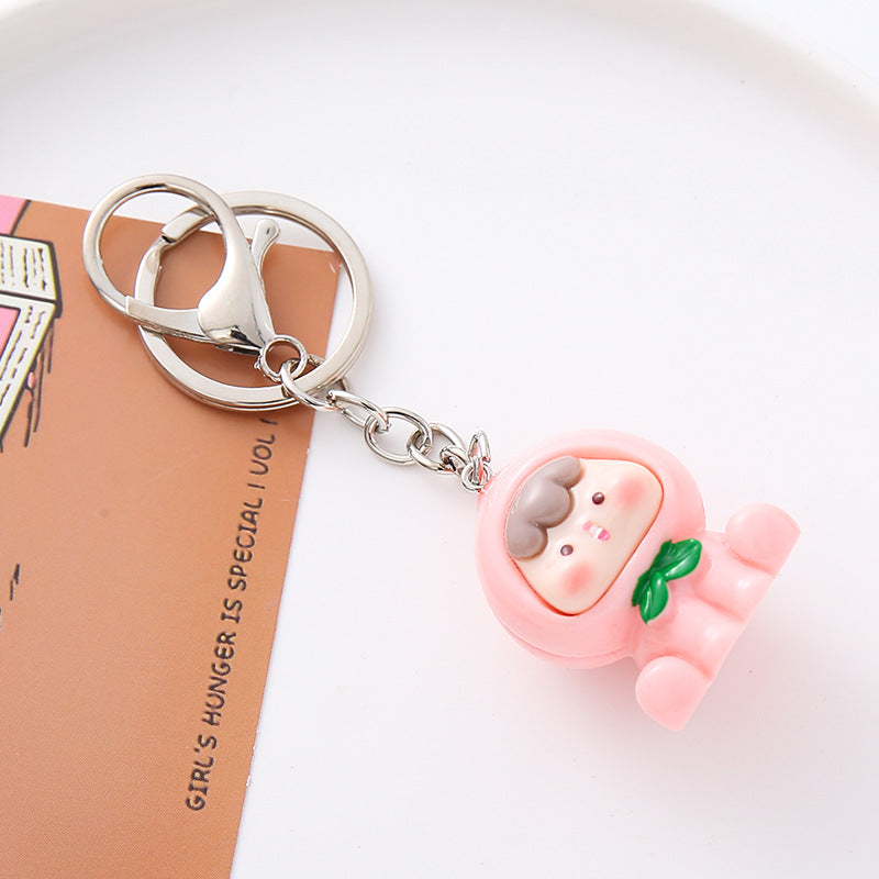 Wholesale  three-dimensional fruit baby bell keychain
