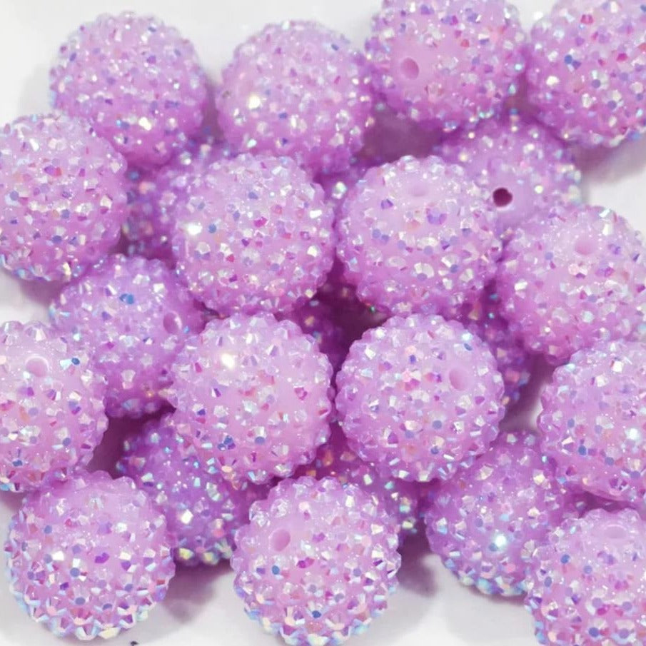 Wholesale 5pcs Jelly Purple 20MM Rhinestone Acrylic Beads ACC-BDS-NiJia044