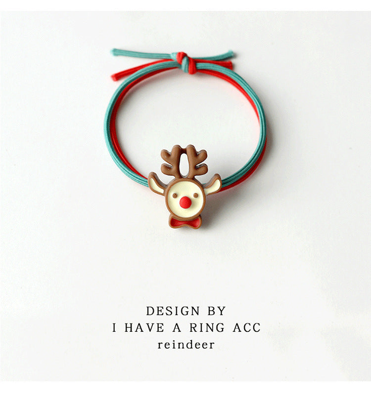 Wholesale 10pcs Cute Christmas Elk Santa Hair Scrunchies ACC-HS-Yint002