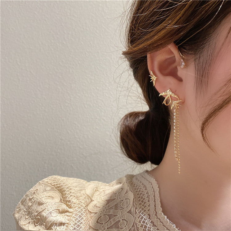 Wholesale zircon  long tassel earrings
