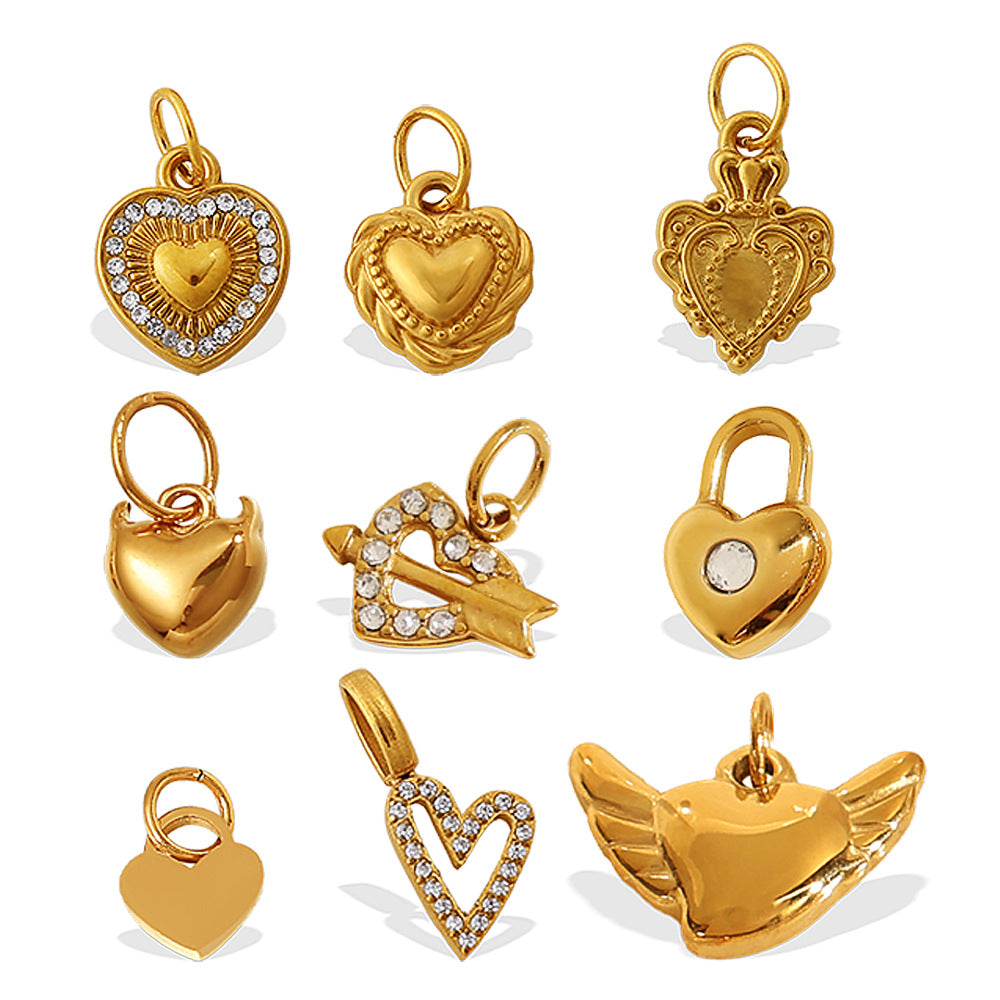 Wholesale Jewelry with Heart Design Stainless Steel,  Diy-Friendly Necklace and Bracelet for Girls and Boys