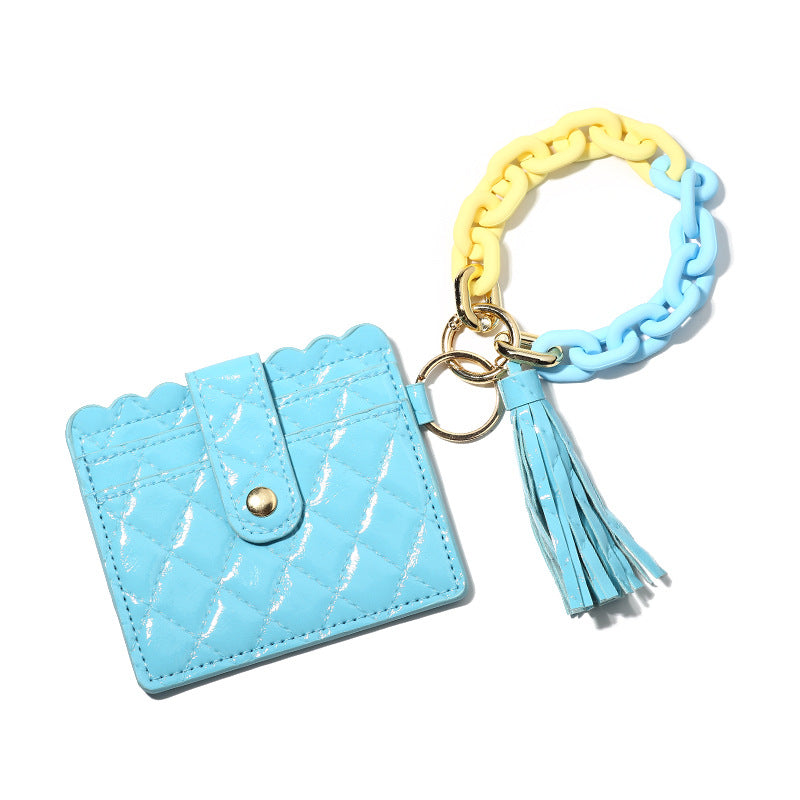 Wholesale Macaron Color Acrylic Buckle Plastic Bracelet Wristlet Keychain