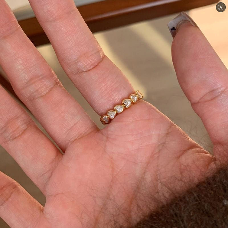 Wholesale Heart Zircon Copper Open Ring Chic Adjustable Women S Everyday Jewelry Gift And Boutique Resale Fashion Accessory