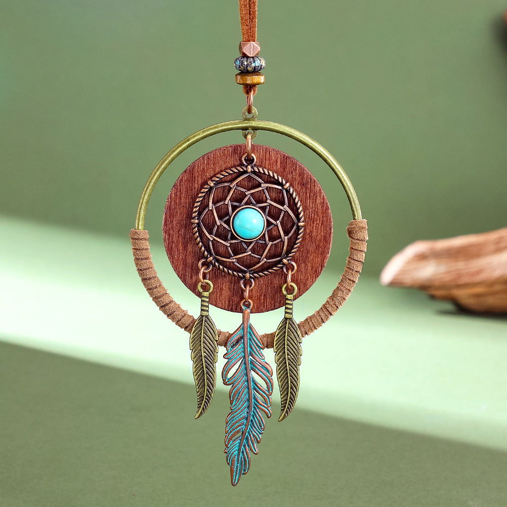 Wholesale Bohemian Dreamcatcher Tassel Necklace Pendant Vintage Style Fashion Accessory for Resale