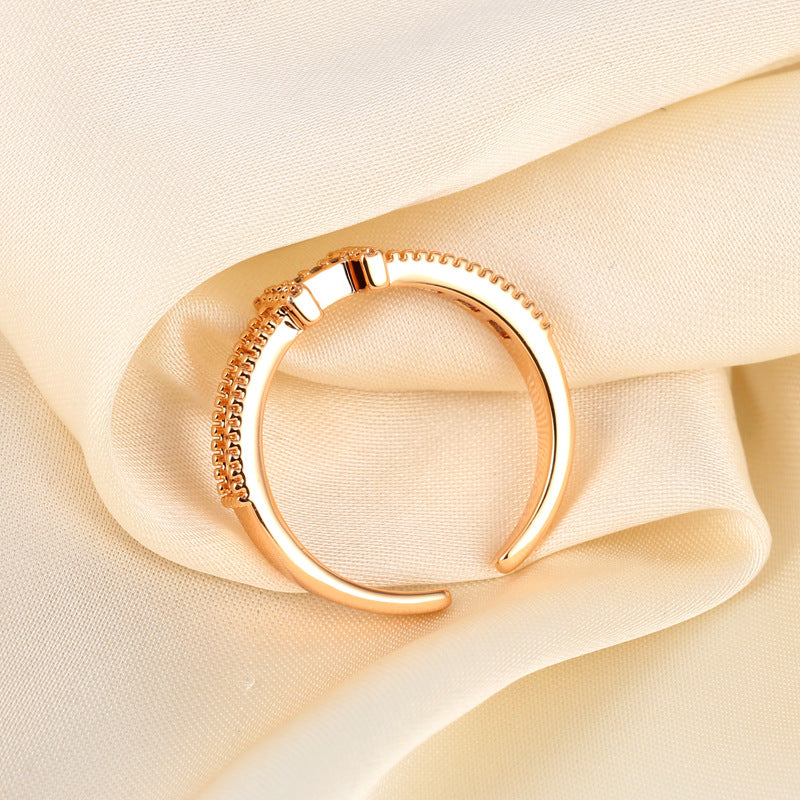 Wholesale Gold-Plated Copper H Letter Open Ring for Women,  Fashion Accessory