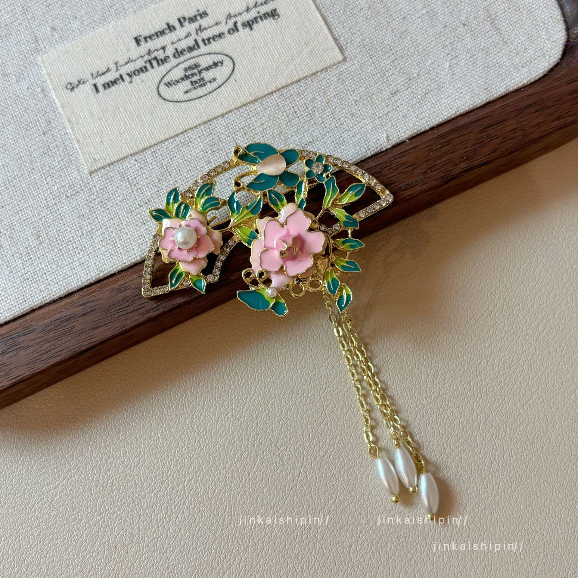 Wholesale  Vintage Peony Flower Tassel Brooch