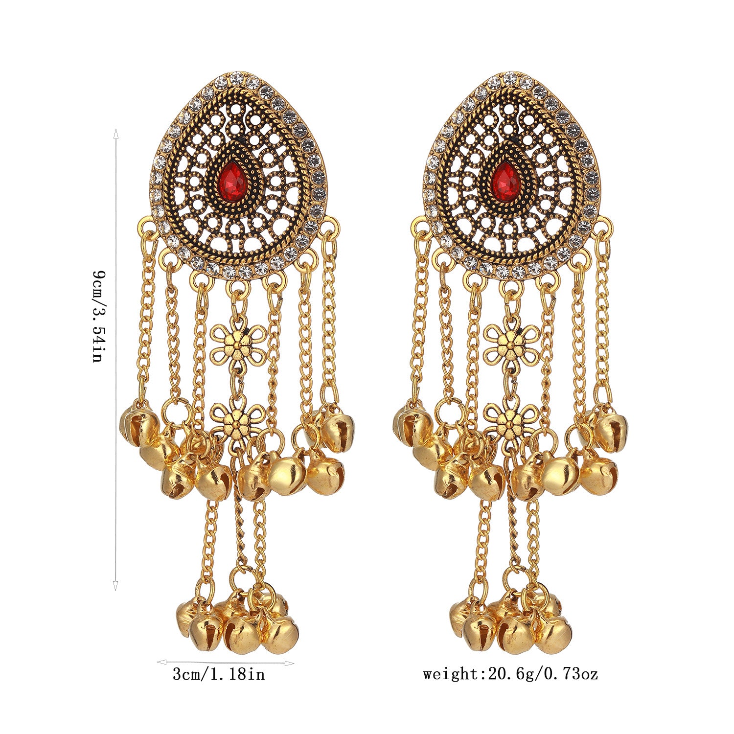 Wholesale Trendy Long Tassel Rhinestone Earrings For Women Elegant Gold Tone Party Jewelry Accessory Boutique Resale Gift
