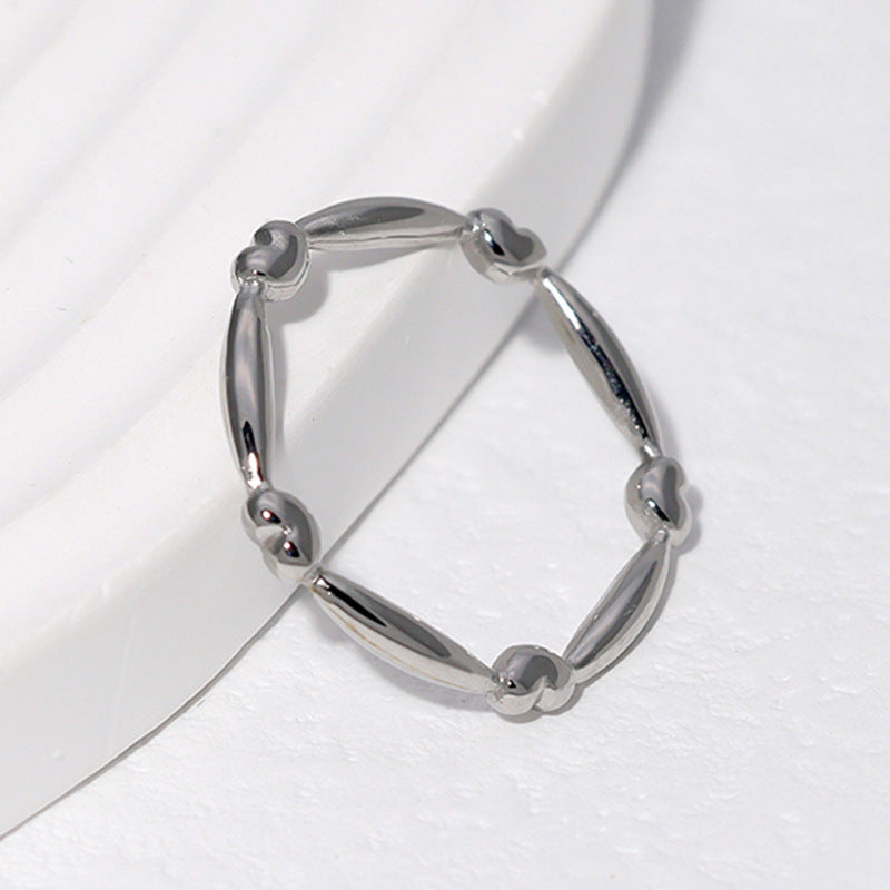 Wholesale cute love heart stainless steel ring