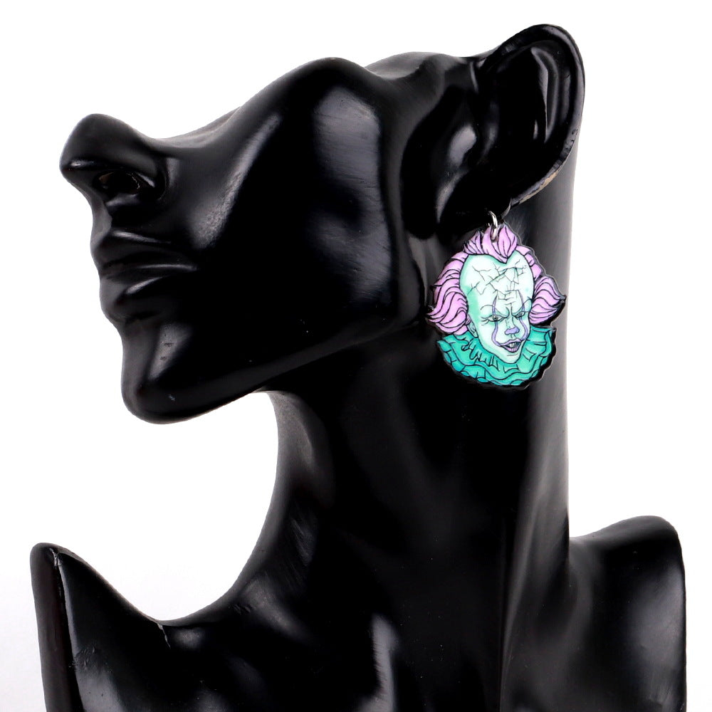 Wholesale Halloween Horror Evil Head Acrylic  Earrings