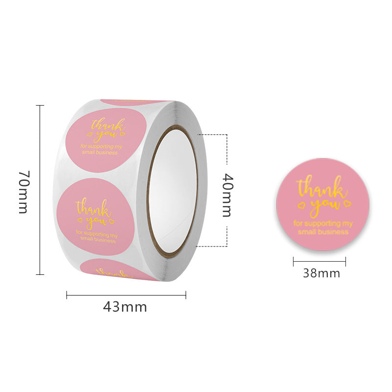 Wholesale 500pcs Gift envelope stickers kraft paper self-adhesive gold-stamped round roll stickers