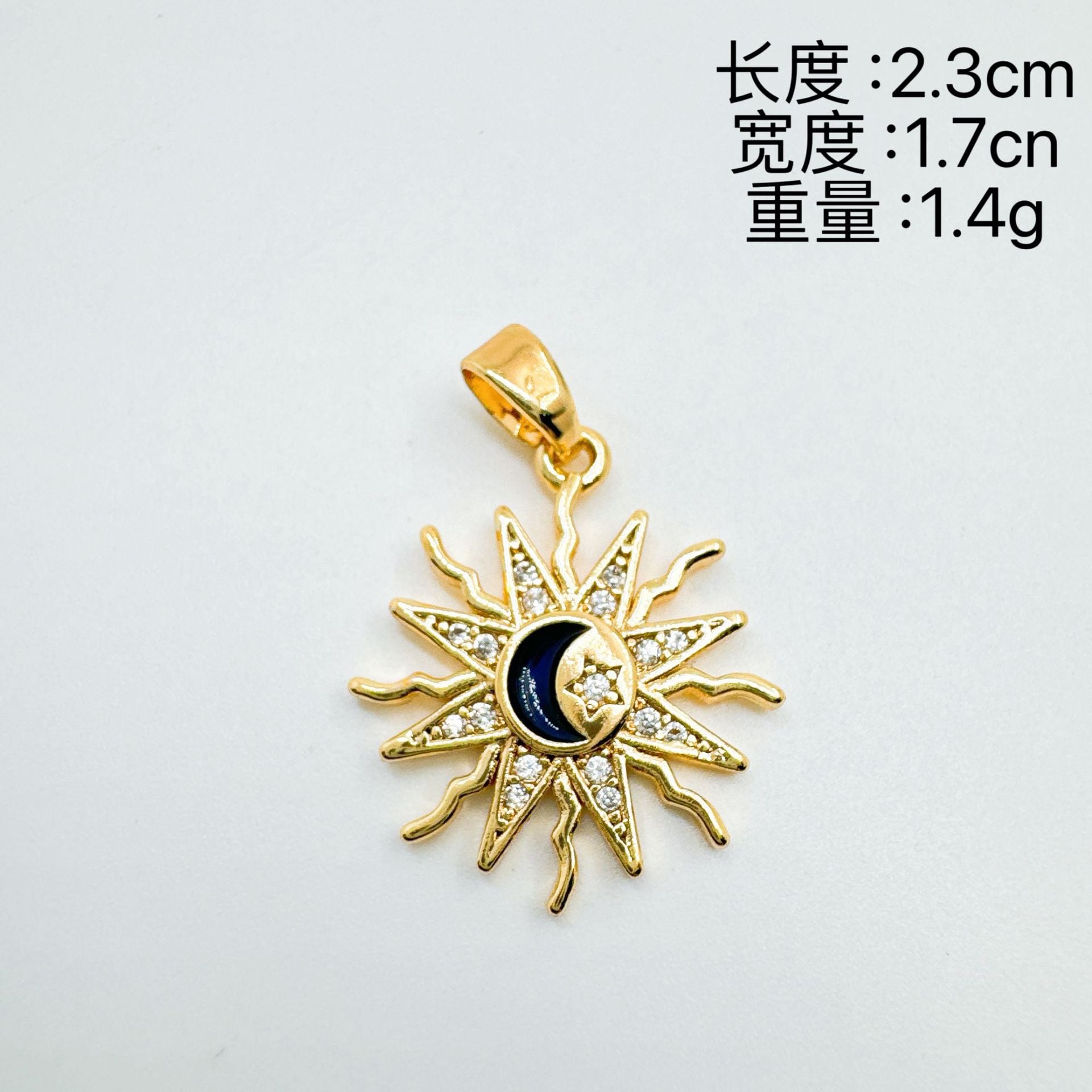 Wholesale Gold Plated Copper Sun Moon Pendant Necklace In Style Chic Jewelry Accessory