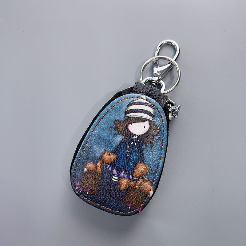 Wholesale Retro Key Bag Zipper Ornaments Car Color Printing Keychains ACC-KC-Mengs001